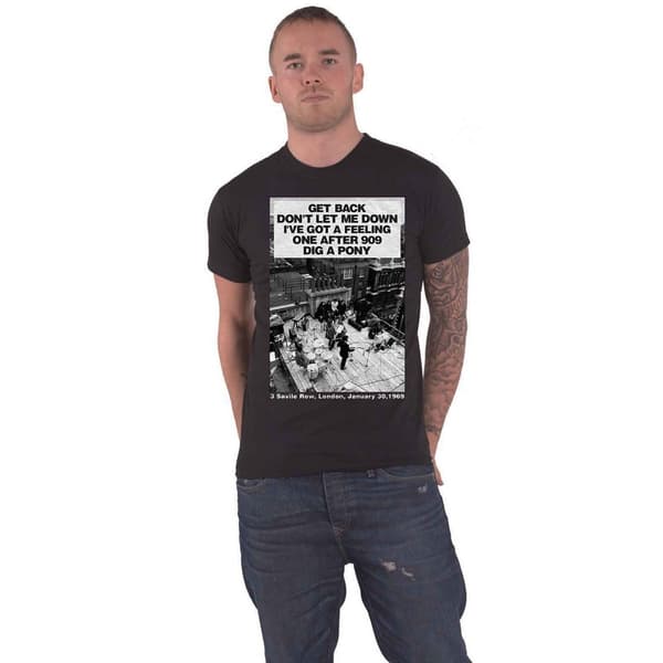 The Beatles Unisex vuxen Rooftop Songs bomulls-T-Shirt för vuxna