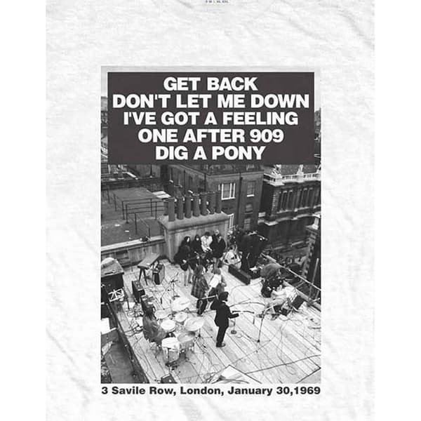 The Beatles Unisex vuxen Rooftop Songs bomulls-T-Shirt för vuxna