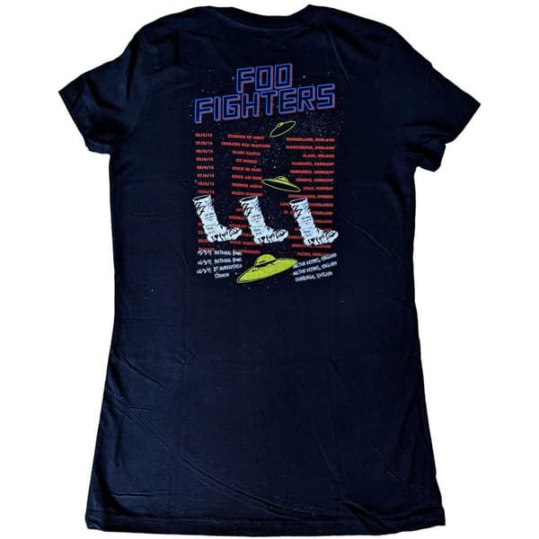 Foo Fighters Kvinnor/Damer 2015 European Tour UFO Cotton T-Shirt