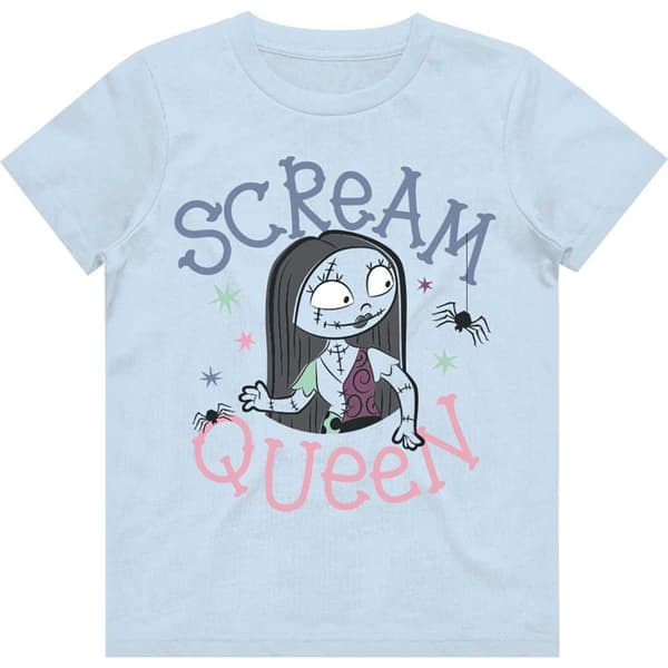 Nightmare Before Christmas Flickor Scream Queen bomulls-T-Shirt Light Blue 7-8 Years