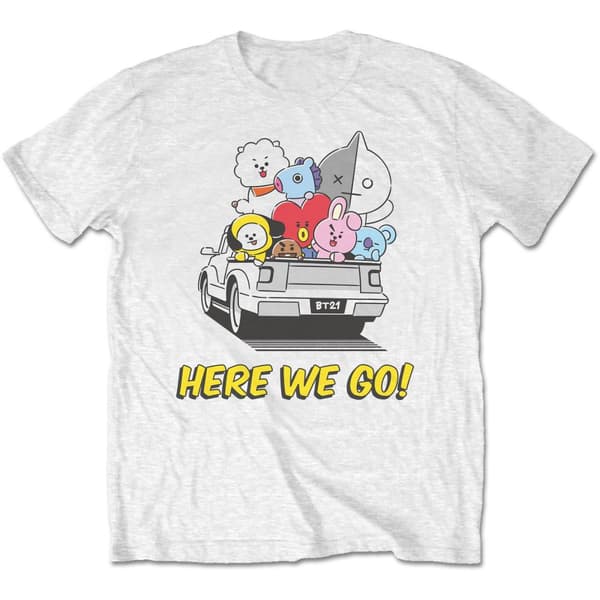 BT21 Unisex T-shirt i bomuld til voksne, here we go