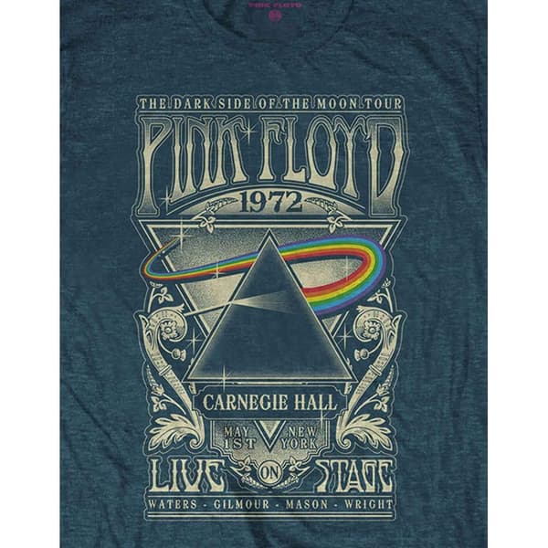 Pink Floyd Unisex T-shirt med Carnegie Hall-plakat til voksne