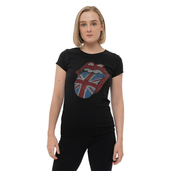 The Rolling Stones Kvinnor/Damer Classic bomulls-T-Shirt med utsmyckning