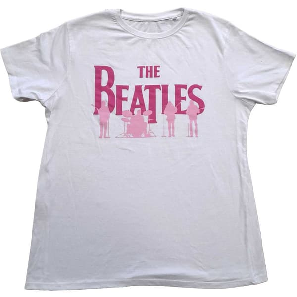 The Beatles Unisex vuxen Silhouette Hi-Build T-Shirt White S