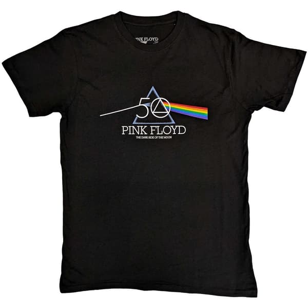 Pink Floyd Unisex T-shirt i bomull med 50:e logotyp för vuxna