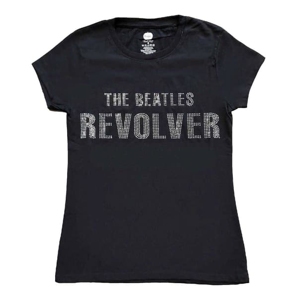 The Beatles Womens/Ladies Revolver Embellished T-Shirt Black L