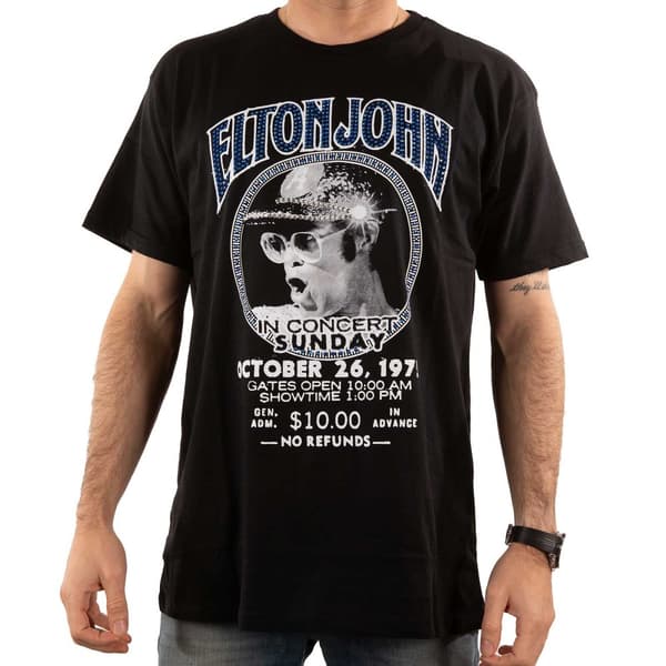 Elton John Unisex vuxen In Concert förskönad T-shirt
