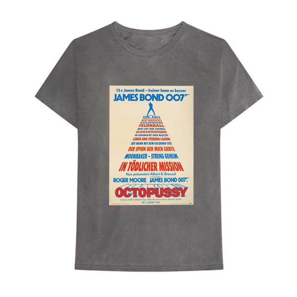 James Bond Unisex Adult Octopussy German Poster Cotton T-Shirt