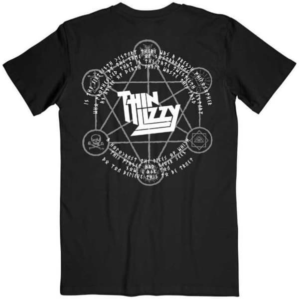 Thin Lizzy Unisex T-shirt i bomuld med rygtryk af dødsengel for voksne