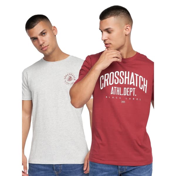 Crosshatch Oldskool T-Shirt för män (2 st.) Red/Grey S