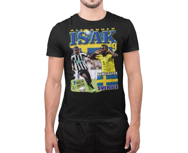 Alexander Isak Svart t-shirt Sverige tröja tryck