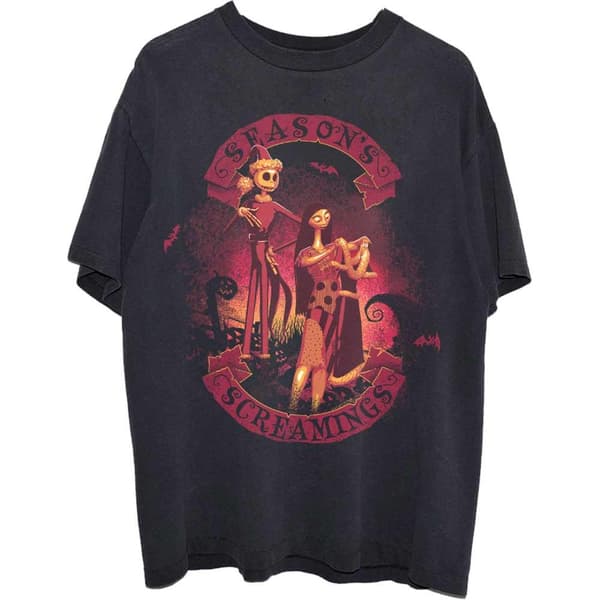 Nightmare Before Christmas Unisex Adult Season´s Screamings T-Shirt Black L
