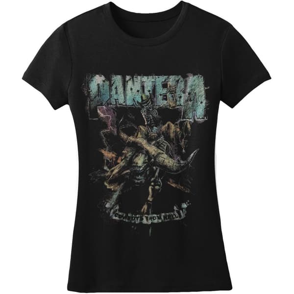 Pantera Dame/kvinder Vintage Rider T-shirt i bomuld Black XL