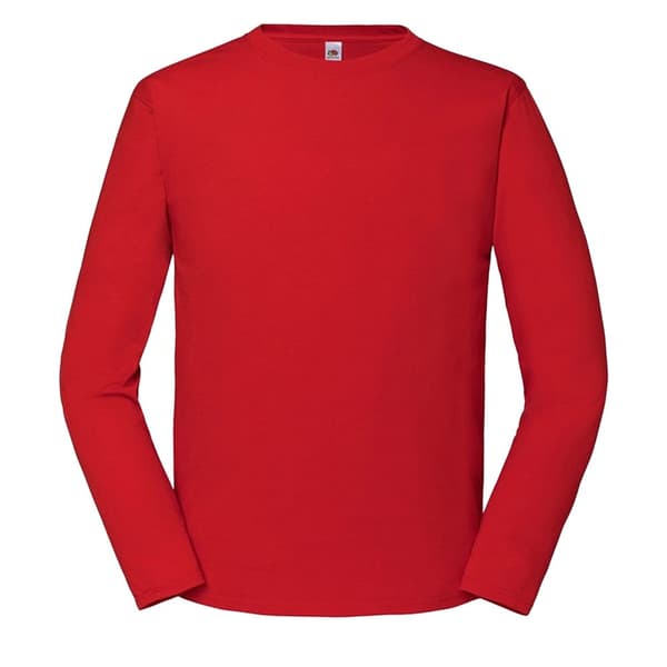 Fruit of the Loom Herre Iconic 195 Premium Ringspun Cotton langærmet T-shirt med lange ærmer