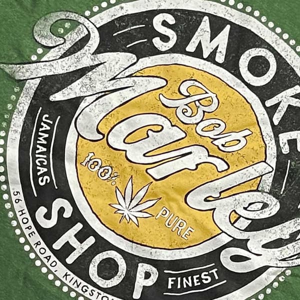Bob Marley Unisex T-shirt i bomuld til voksne med røgbutik