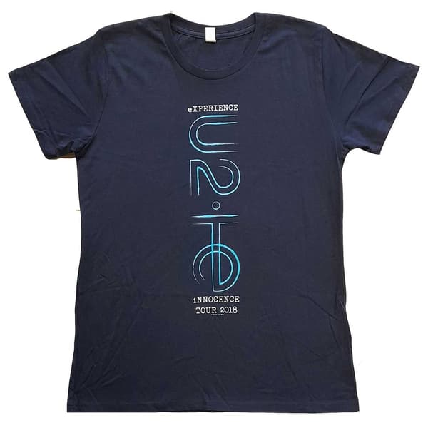 U2 Womens/Ladies I+E 2018 Tour Dates Back Print Cotton T-Shirt