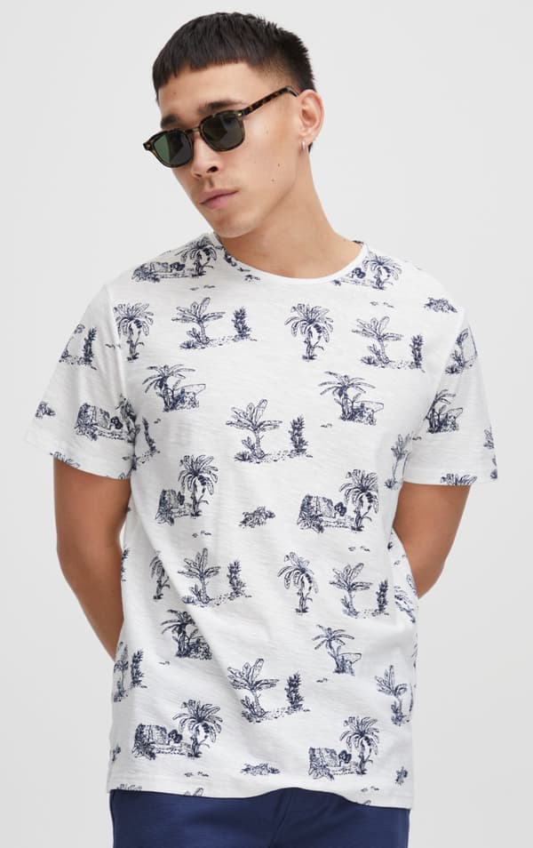 Blend - T-shirt 20715664 Palmmotiv Vit XXL