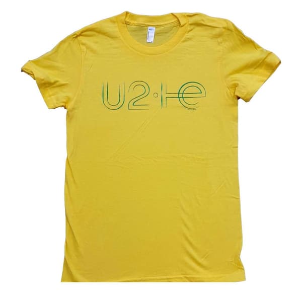 U2 Womens/Ladies I+E Logo 2015 Cotton T-Shirt Yellow L