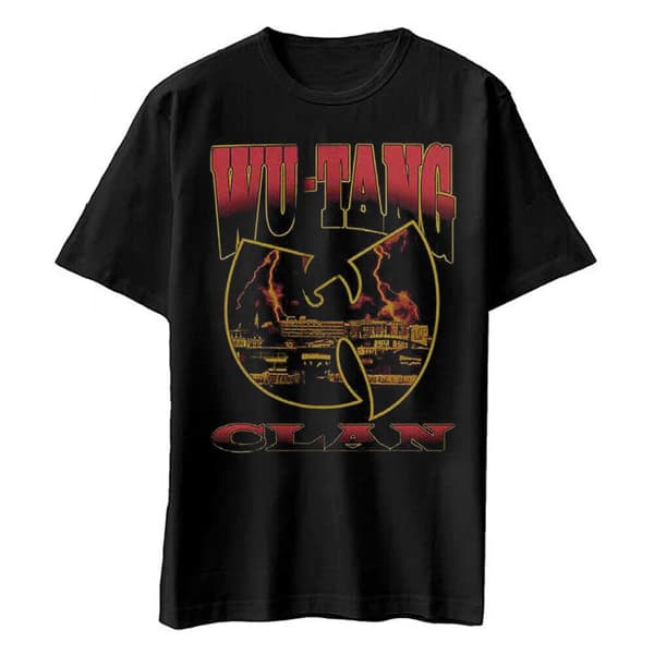Wu Tang Clan T Shirt Inferno Logo nieuw Officieel Mannen Charcoal Grijs Wu Tang Clan T Shirt Inferno Logo nieuw Officieel Mannen Charcoal Grijs