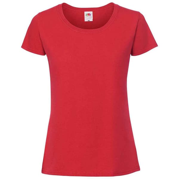 Fruit of the Loom T-shirt i ringspunnen bomull - dam/dam