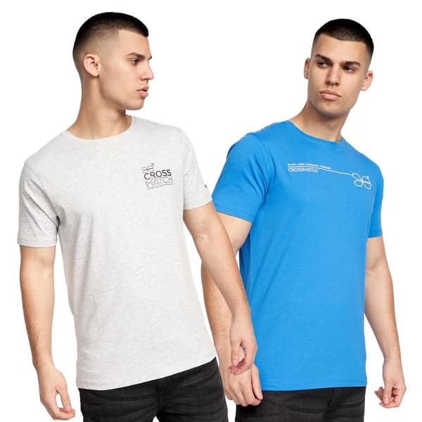 Crosshatch Pentan T-shirt til mænd (pakke med 2) Blue/Grey S