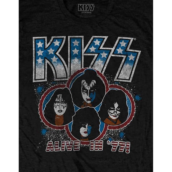 Kiss Unisex voksen Alive in ´77 bomulds-T-shirt