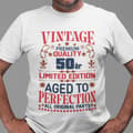 Miniatyrbild 1 av 4: 50 år Födelsedag vit  T-shirt - Vintage Limited edition