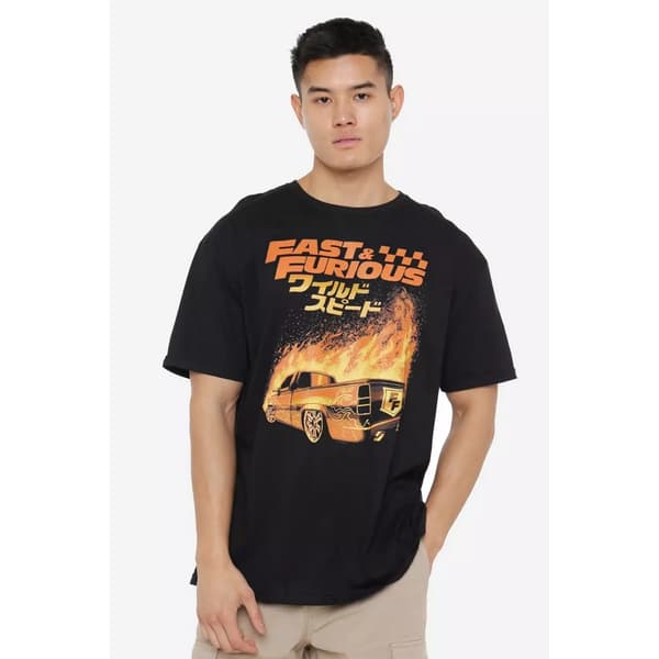 Fast & Furious T-shirt til mænd med ild