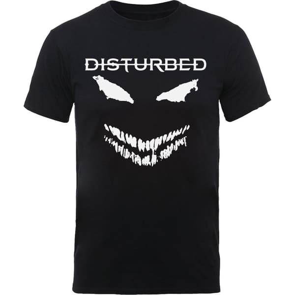 Disturbed Unisex t-shirt för vuxna med ljus och läskigt ansikte