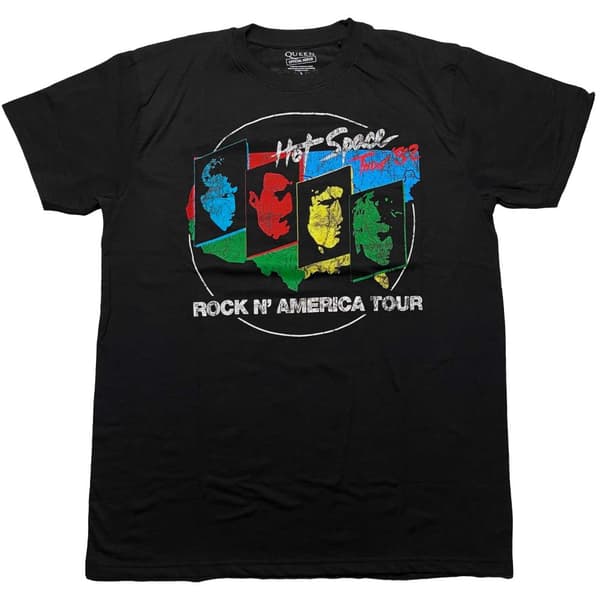 Queen Unisex voksen Hot Space Tour ´82 T-shirt med rygprint