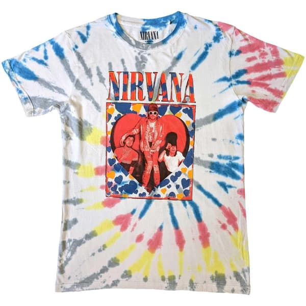 Nirvana Unisex Adult Heart Tie Dye T-Shirt