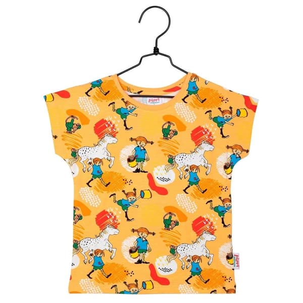 Pippi Langstrømpe Glad t-shirt melon orange 128
