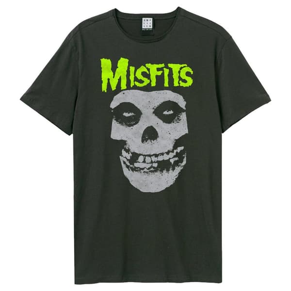 Amplified Unisex Adult Neon Skull Misfits T-Shirt