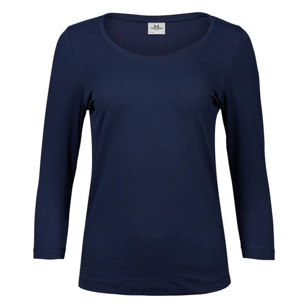 Tee Jays Dame/kvinder T-shirt med strækbare 3/4 ærmer