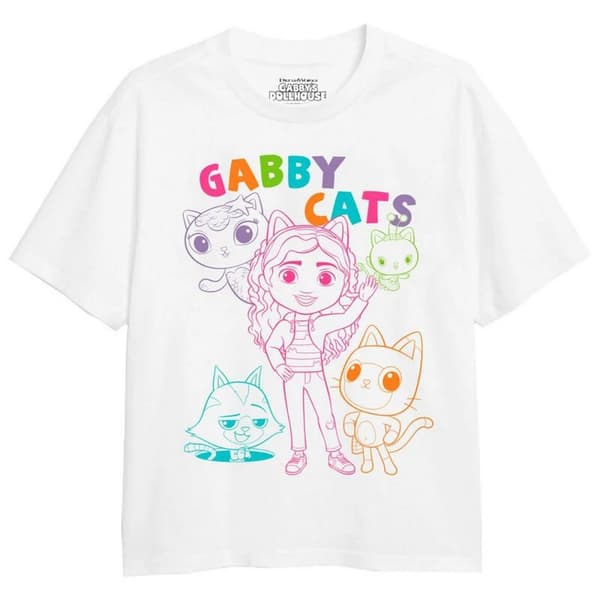 Gabby´s Dollhouse Girls Friends Outline T-Shirt White 7-8 Years