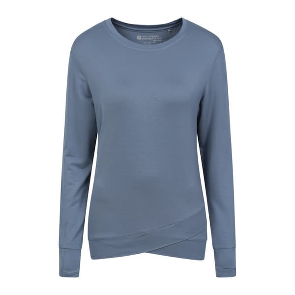 Mountain Warehouse Womens/Ladies Crossover Hem Long-Sleeved Yoga Midlayer Dark Grey 6 UK