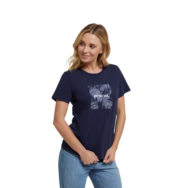 Animal Dam/Tjej - Carina - T-shirt med ekologisk logo och bladtryck