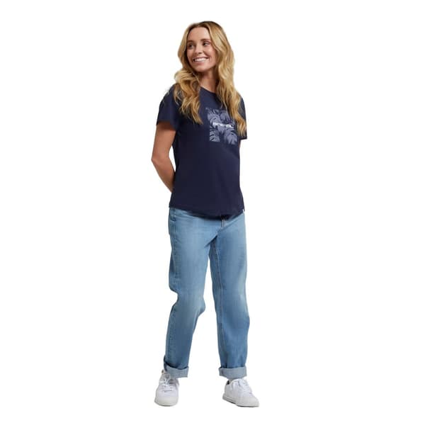 Animal Dam/Tjej - Carina - T-shirt med ekologisk logo och bladtryck