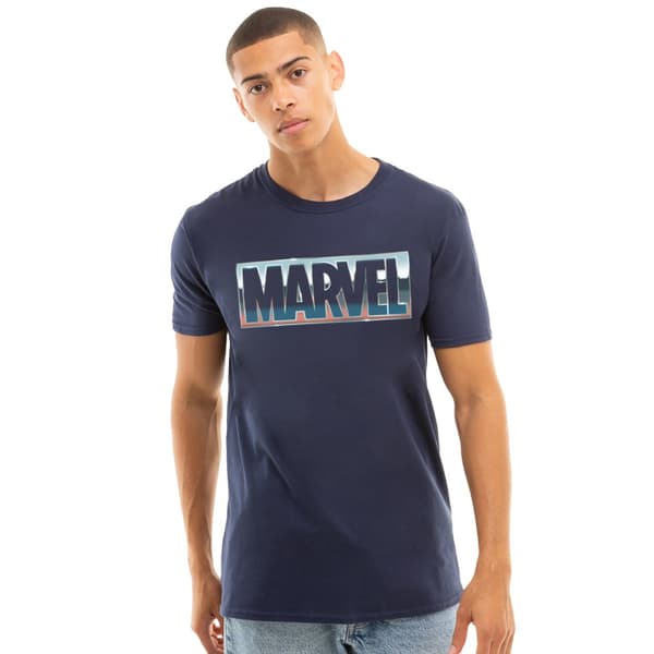 Marvel Blå stål t-shirt för herrar