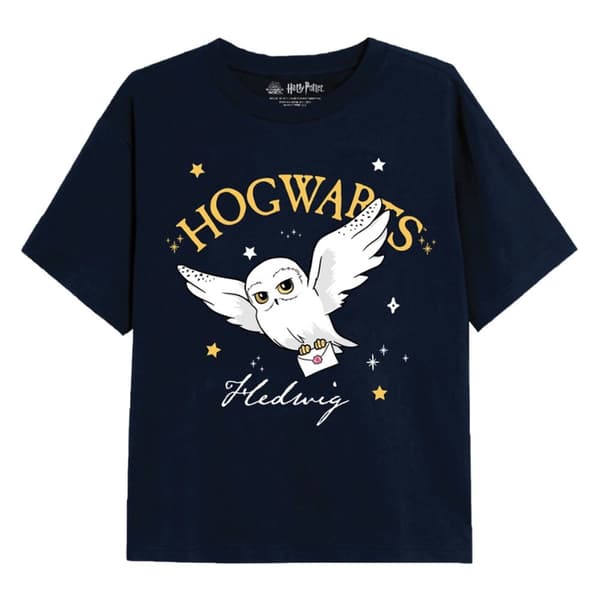 Harry Potter Flickor Hedwig Hogwarts T-shirt Navy 7-8 Years
