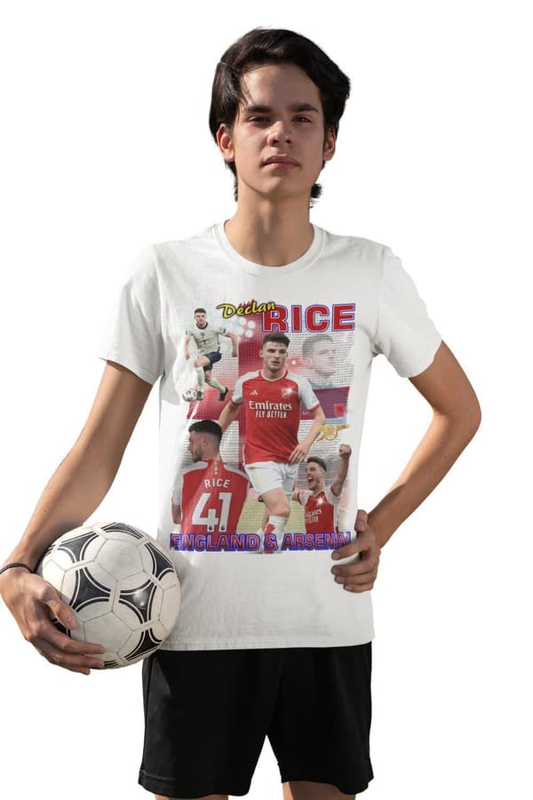 Declan Rice spelare t-shirt sportströja England & Arsenal