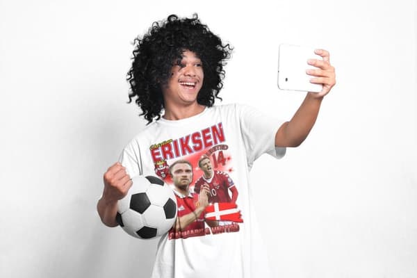 T-shirt Eriksen Danmark & United med tryck fram & bak