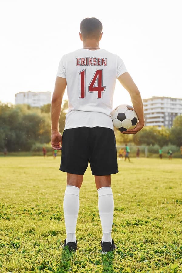 T-shirt Eriksen Danmark & United med tryck fram & bak