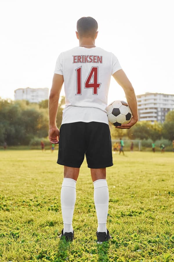 T-shirt Eriksen Danmark & United med tryck fram & bak
