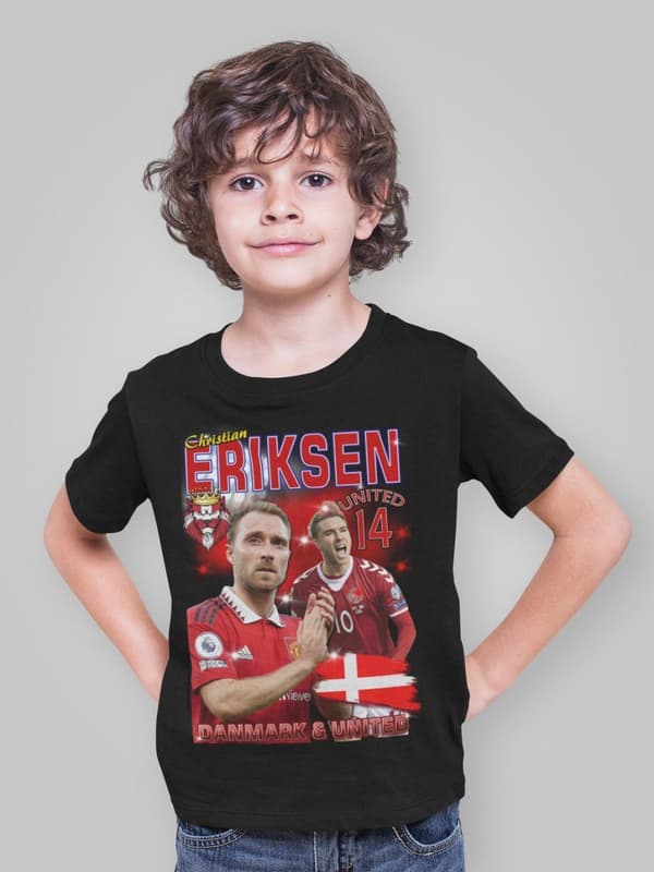Christian Eriksen Svart united t-shirt  manchester utd Danmark