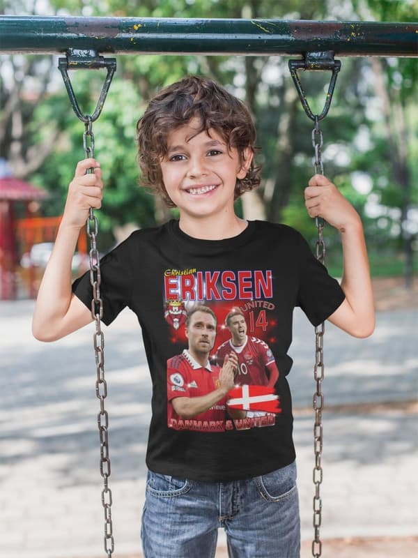 Christian Eriksen Svart united t-shirt  manchester utd Danmark