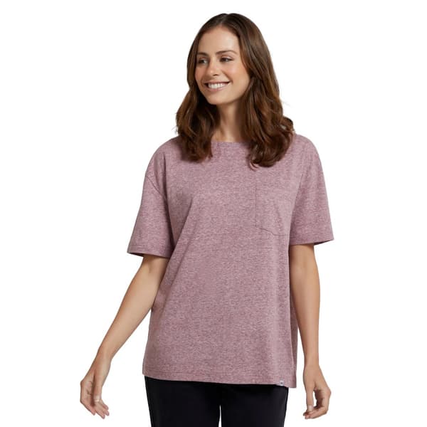 Animal Womens/Ladies Elena Marl Organic Cotton T-Shirt Burgundy 6 UK