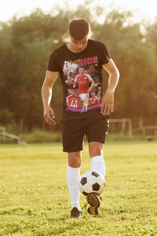 Declan Rise Svart t-shirt Arsenal & England spelare