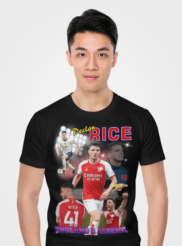 Declan Rise Svart t-shirt Arsenal & England spelare