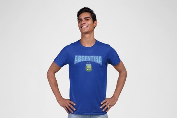 Argentina T-shirt Marinblå fotboll design Navy